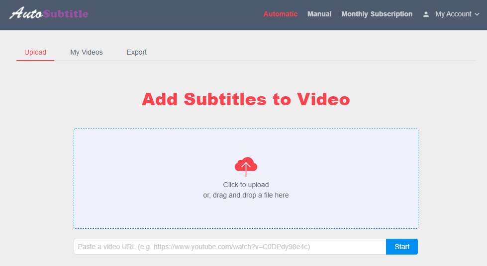 uplaod your video or paste your video's url
