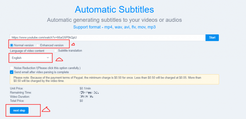 choose subtitle language to burn in your youtube video