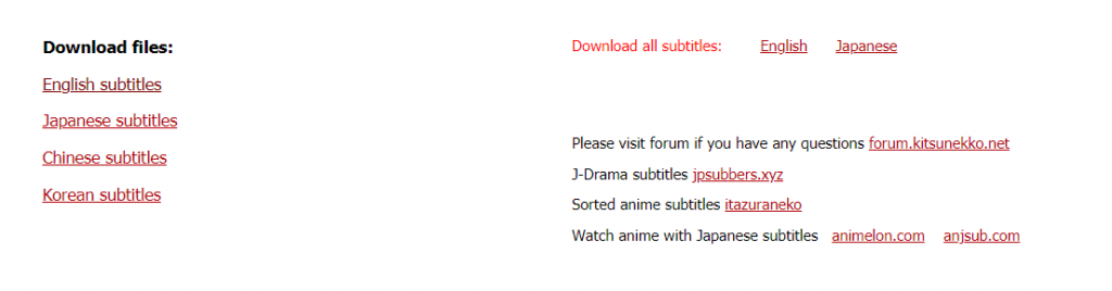 quite simple interface-free download anime subtitles